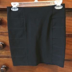 TopShop Black Stretchy Mini Skirt, Banded on Sides